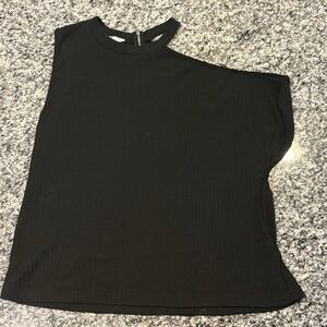 POL Black Asymmetrical Women's Blouse